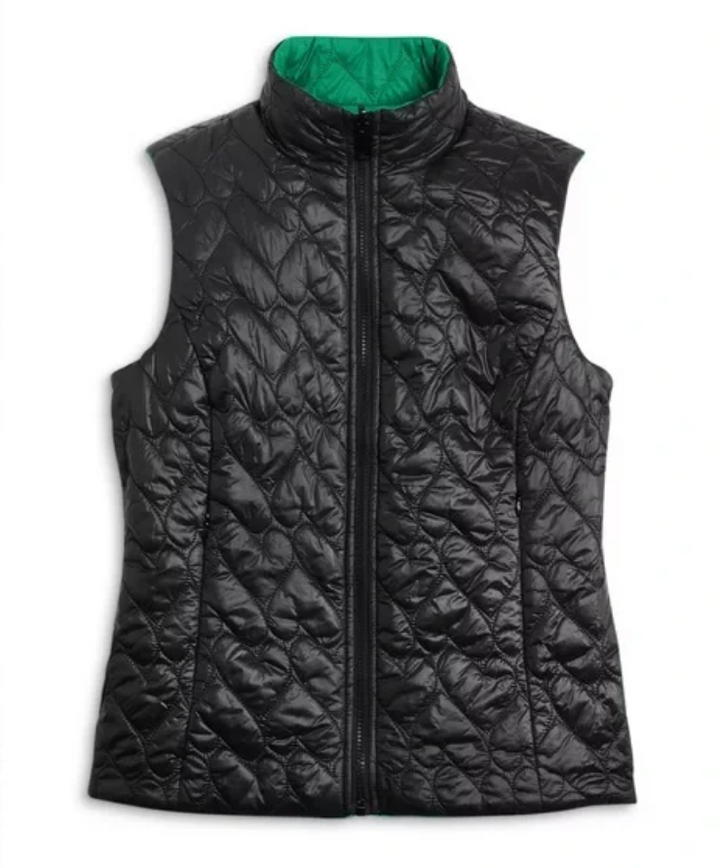 AQUA x Kerri Rosenthal Reversible Heart Quilted Vest