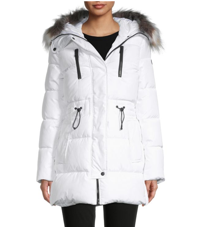 Sam Edelman Faux Fur-Trim Puffer Jacket