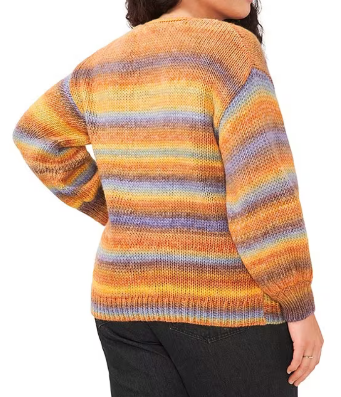 Vince Camuto Striped V-neck Roving Sweater