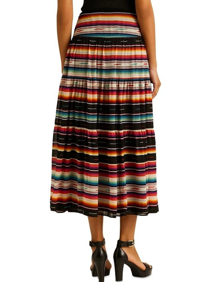 Lauren Ralph Lauren Petite Striped Crinkle Georgette Skirt