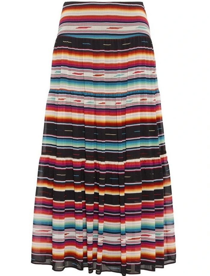 Lauren Ralph Lauren Petite Striped Crinkle Georgette Skirt