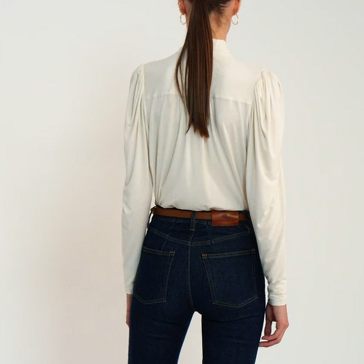 Lauren Ralph Lauren Women's Pleated Jersey Tie-Neck Top