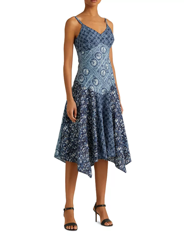 Lauren Ralph Lauren Petite Linen Handkerchief Hem Dress