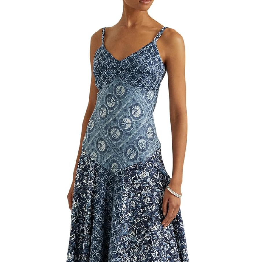 Lauren Ralph Lauren Petite Linen Handkerchief Hem Dress