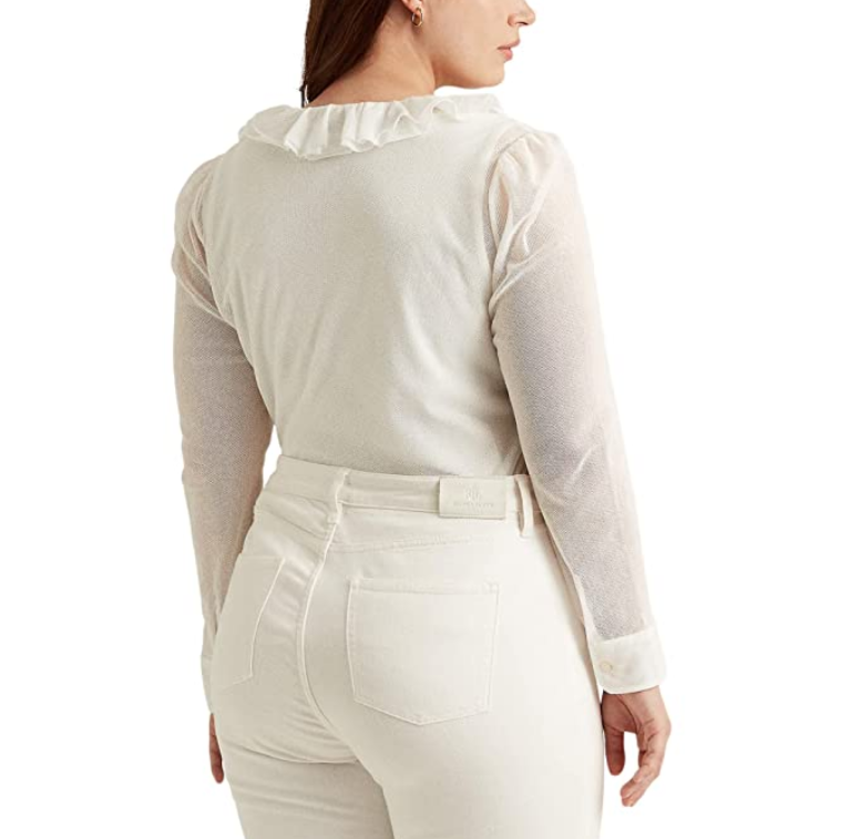 Lauren Ralph Lauren Plus Size Ruffle-Trim Tulle Cardigan