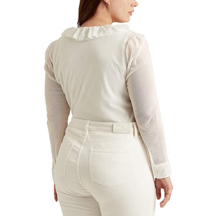 Lauren Ralph Lauren Plus Size Ruffle-Trim Tulle Cardigan