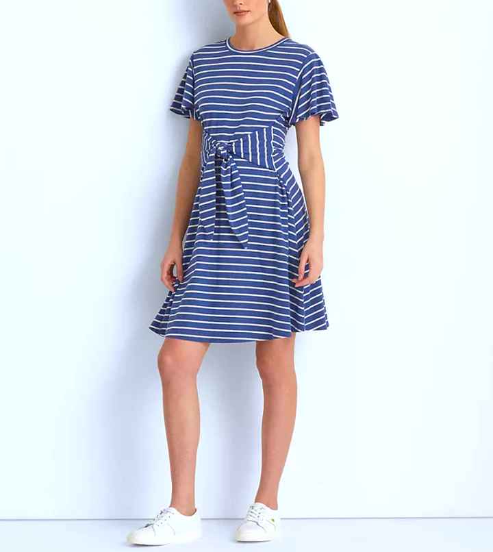 Lauren Ralph Lauren Striped Tie-Front Jersey Dress