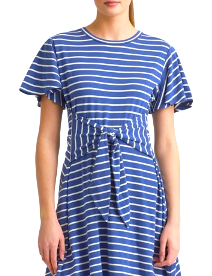 Lauren Ralph Lauren Striped Tie-Front Jersey Dress