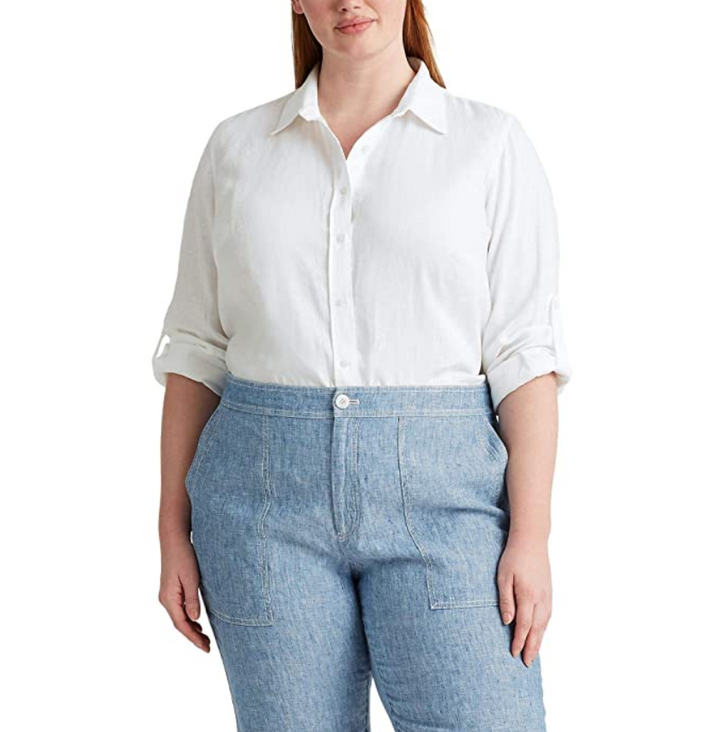 LAUREN Ralph Lauren Plus Size Linen Shirt