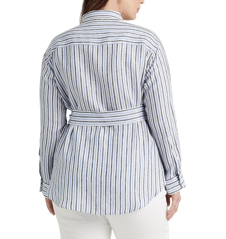 Lauren Ralph Lauren Plus Size Utility-Inspired Roll-Tab Sleeve Top