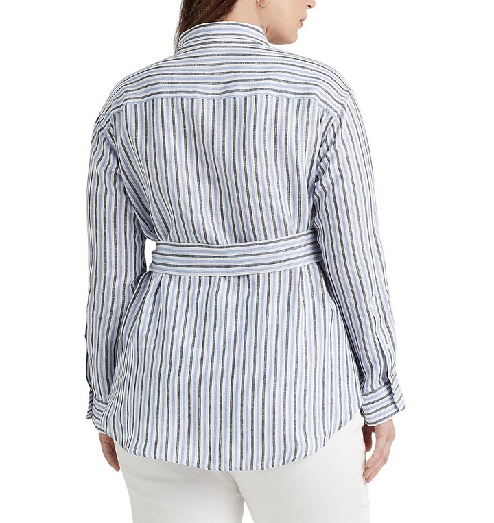 Lauren Ralph Lauren Plus Size Utility-Inspired Roll-Tab Sleeve Top