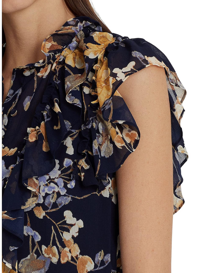 LAUREN Ralph Lauren Petite Floral Georgette Sleeveless Shirt