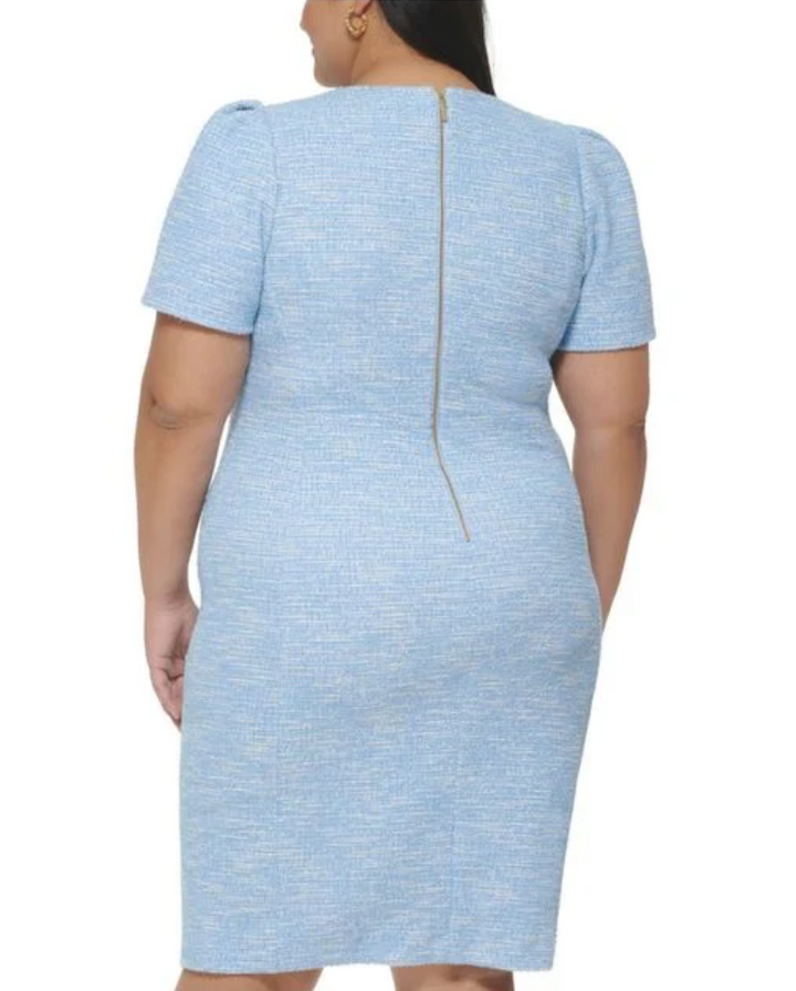 Calvin Klein Plus Size Tweed Sheath Crewneck Dress