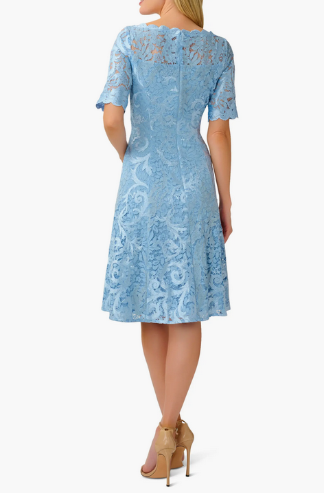Adrianna Papell Lace Fit & Flare Dress
