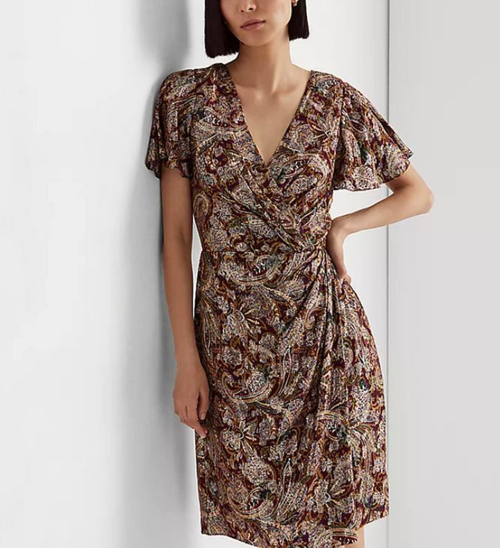 Lauren Ralph Lauren Paisley Metallic Jacquard Dress