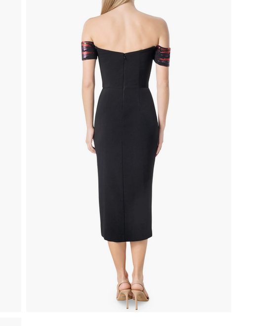 Dress the Population Alani Sequin-Trim Off-The-Shoulder Dress
