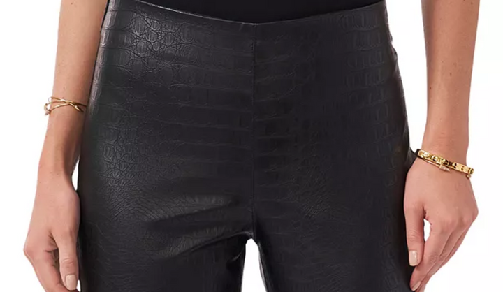 Vince Camuto Croc Pull-On Faux Leather Leggings