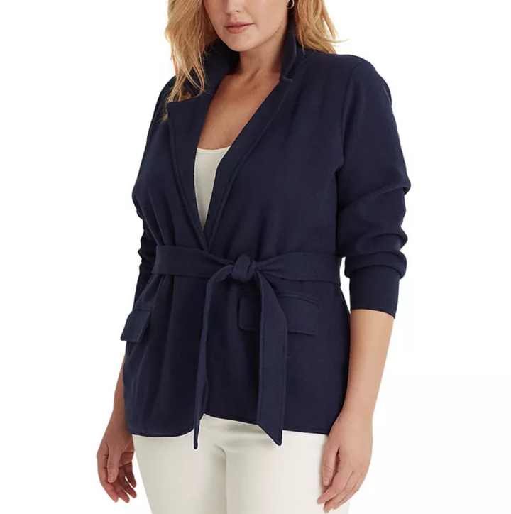 Lauren Ralph Lauren Regular & Plus Size Belted Cotton-Blend Blazer