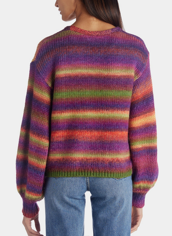 Vince Camuto V-Neck Long Sleeve Striped Sweater