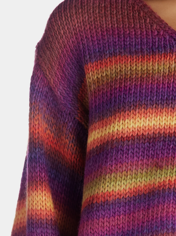 Vince Camuto V-Neck Long Sleeve Striped Sweater