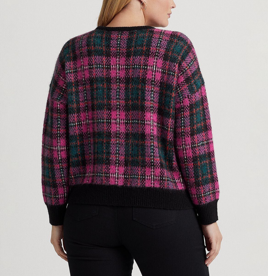 Lauren Ralph Lauren Plus Size Crewneck Plaid Sweater