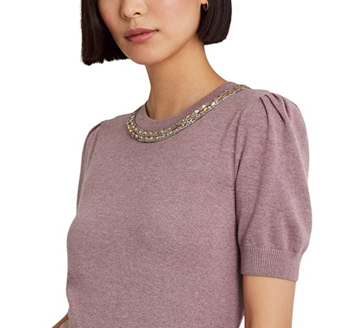 Lauren Ralph Lauren Beaded Short-Sleeve Sweater