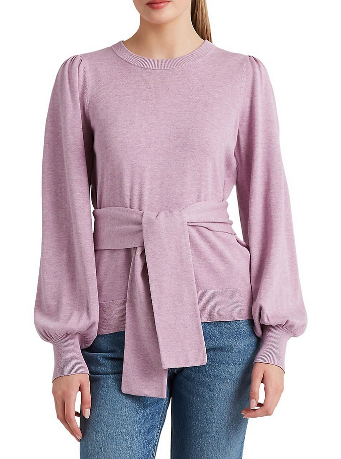 LAUREN Ralph Lauren Belted Cotton-Blend Sweater