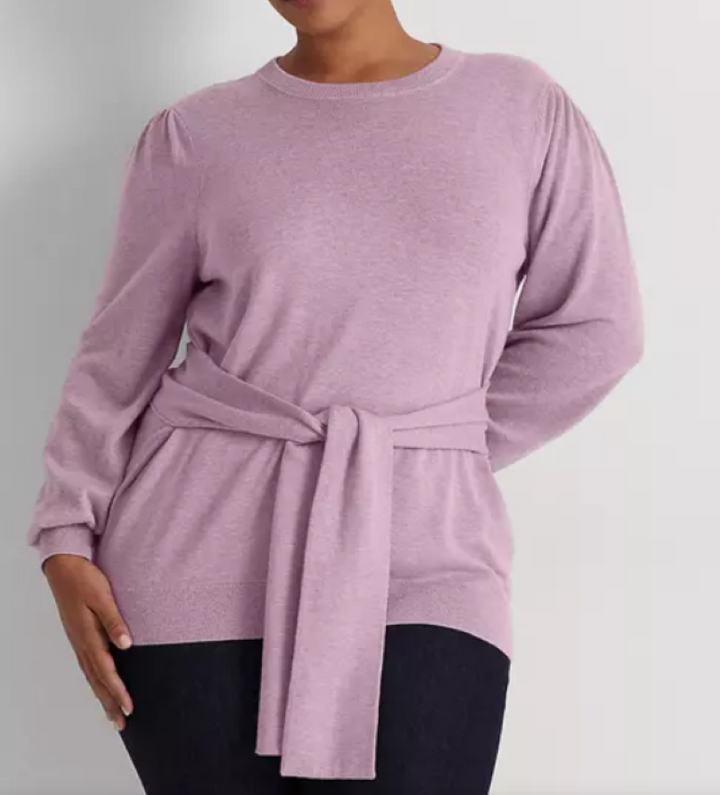 LAUREN Ralph Lauren Belted Cotton-Blend Sweater