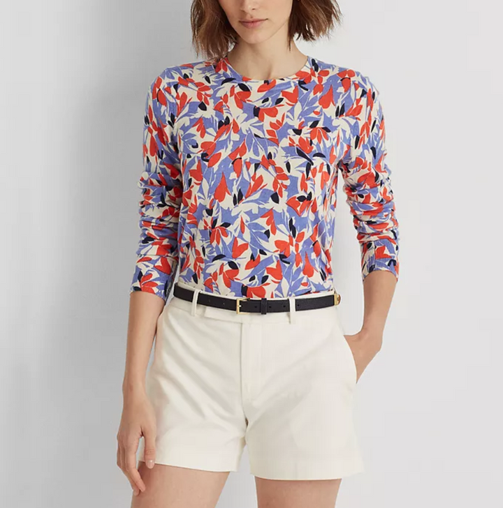 Lauren Ralph Lauren Floral-Print Crewneck Sweater