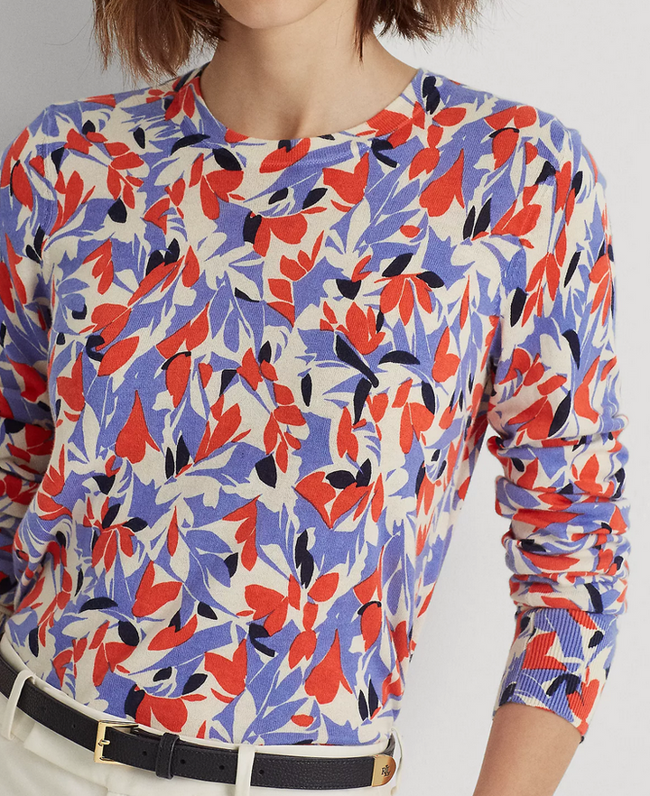 Lauren Ralph Lauren Floral-Print Crewneck Sweater