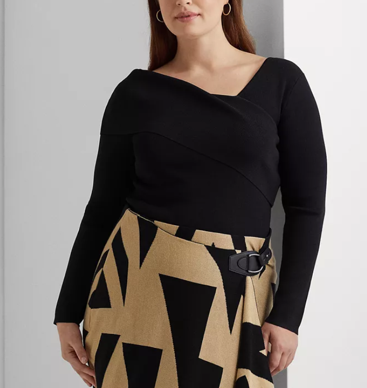 Lauren Ralph Lauren Plus Size Asymmetrical Neck Sweater