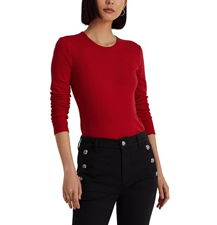 LAUREN Ralph Lauren Cotton-Blend Long Sleeve Top