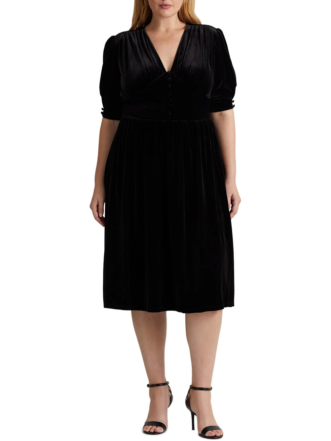 Lauren Ralph Lauren Empire Waist Velvet Dress