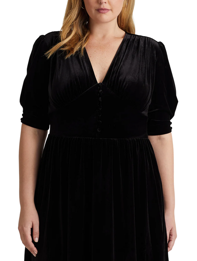 Lauren Ralph Lauren Empire Waist Velvet Dress