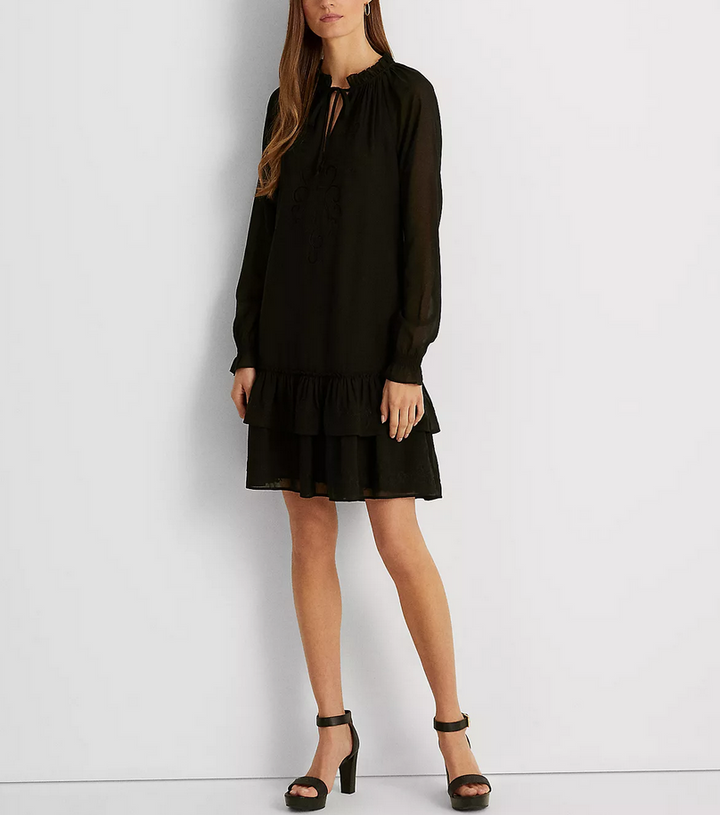 Lauren Ralph Lauren Embroidered Georgette Dress