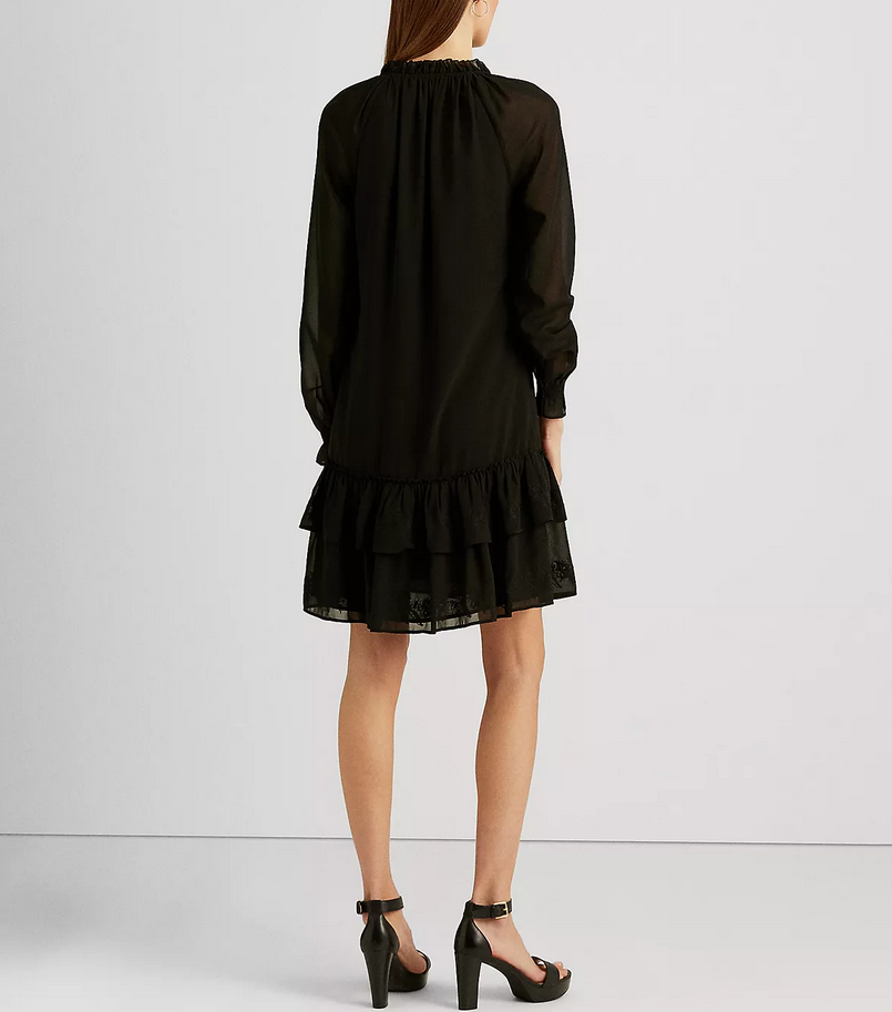 Lauren Ralph Lauren Embroidered Georgette Dress