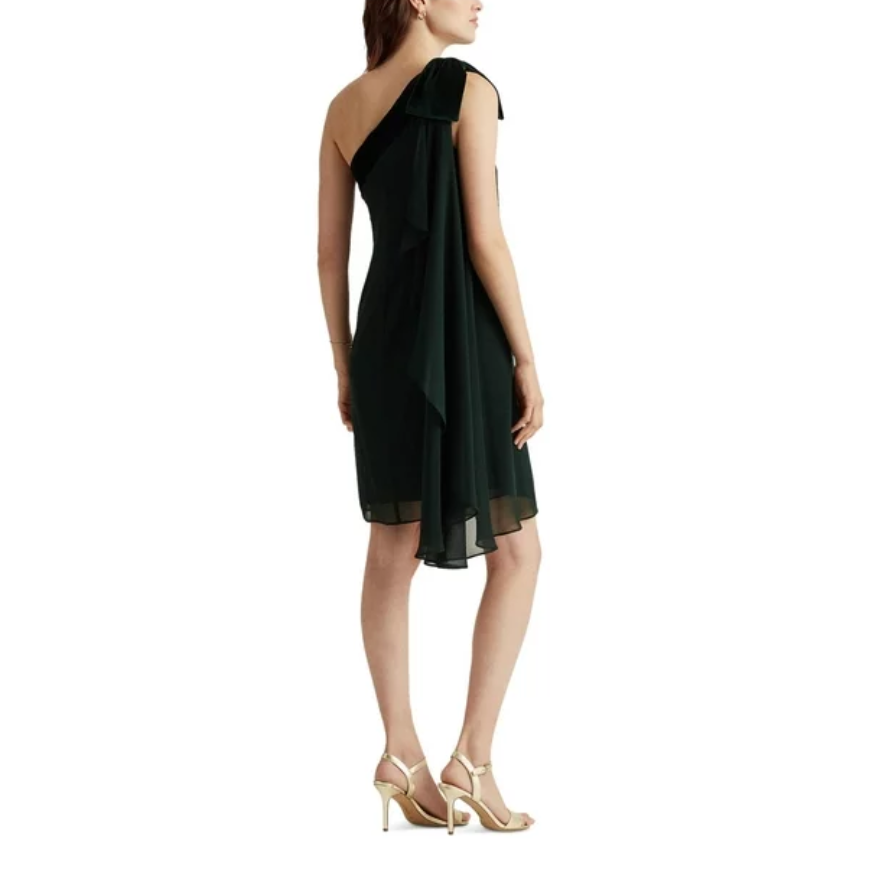 Lauren Ralph Lauren Women's Chiffon One-Shoulder Dress
