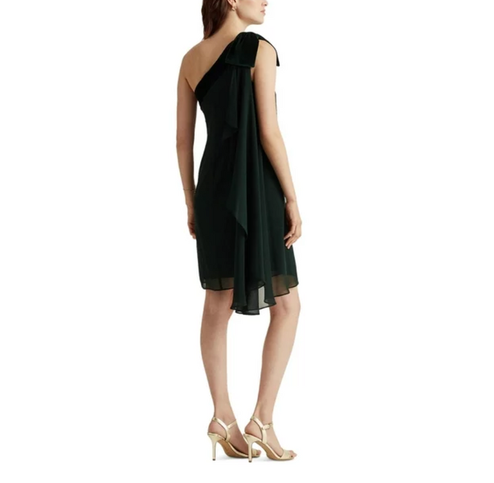 Lauren Ralph Lauren Women's Chiffon One-Shoulder Dress