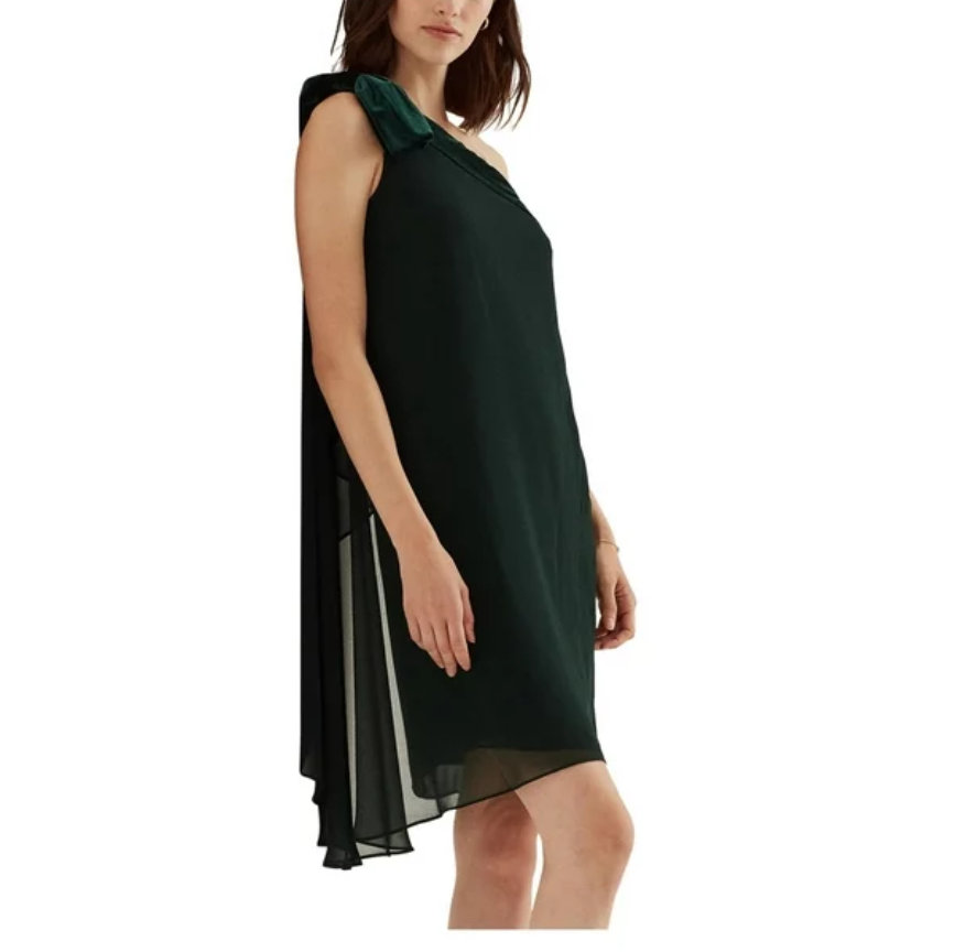 Lauren Ralph Lauren Women's Chiffon One-Shoulder Dress