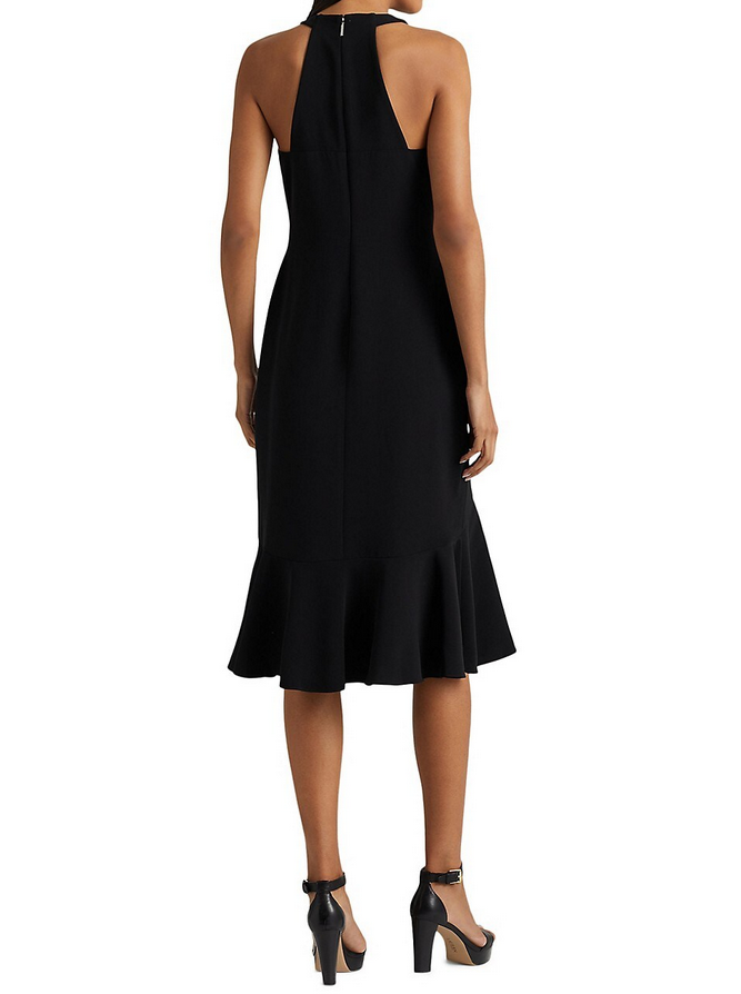 Lauren Ralph Lauren Petite Crepe Flounce-Hem Dress