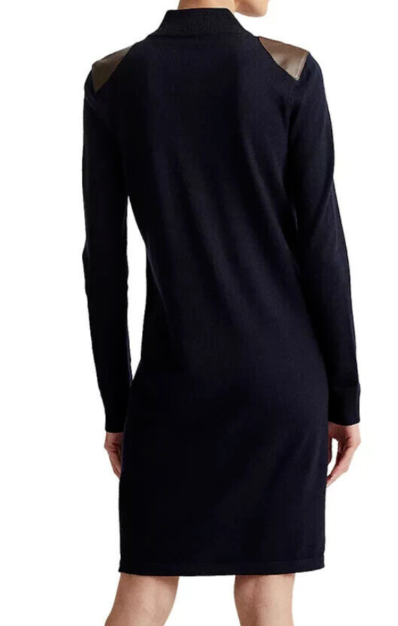 LAUREN RALPH LAUREN Quarter-zip Wool Sweater Dress