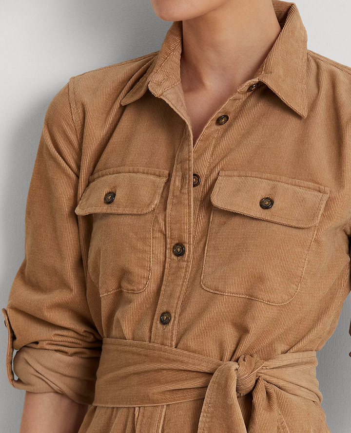 Lauren Ralph Lauren Belted Corduroy Shirtdress