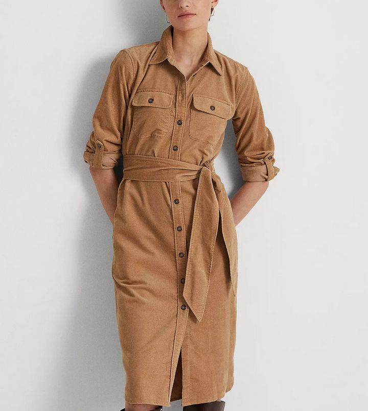 Lauren Ralph Lauren Belted Corduroy Shirtdress