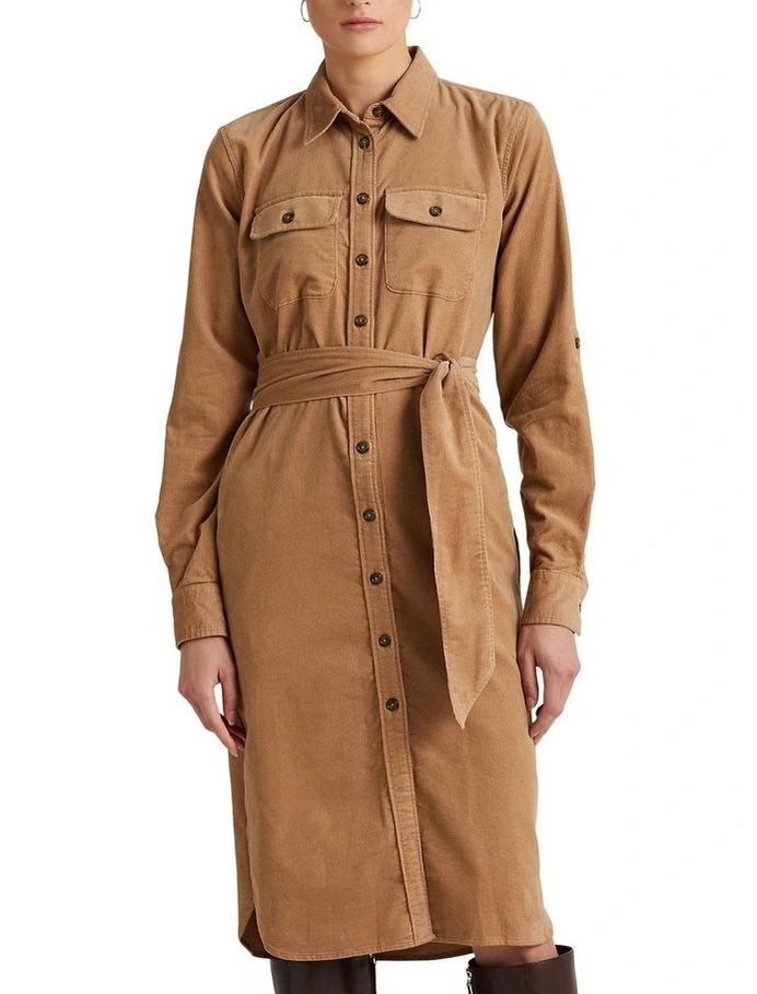 Lauren Ralph Lauren Belted Corduroy Shirtdress