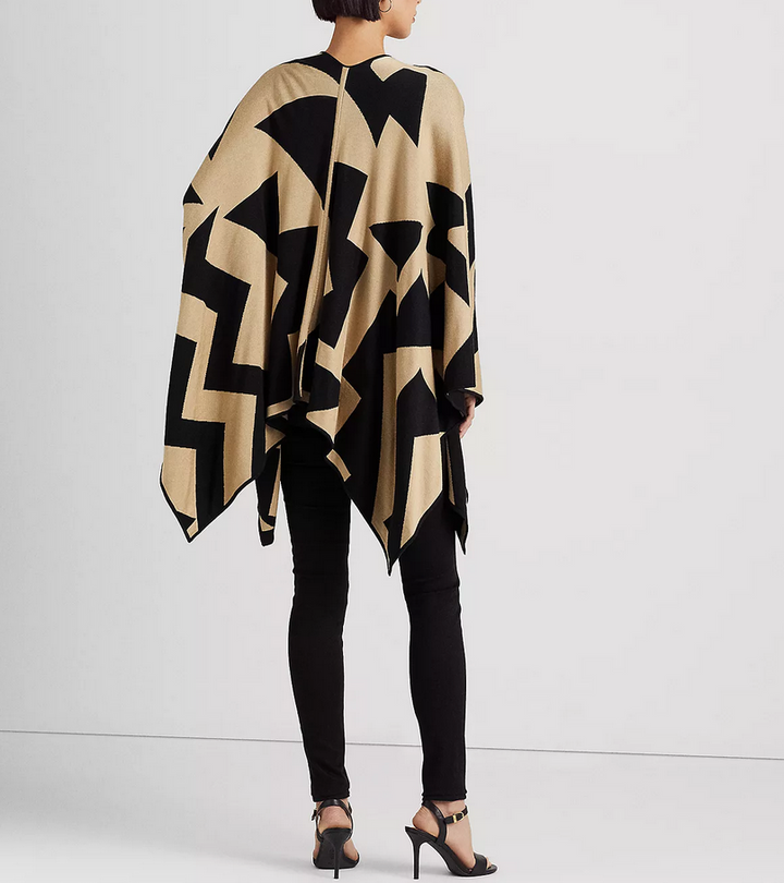 Lauren Ralph Lauren Petite Geo-Print Cotton-Blend Poncho