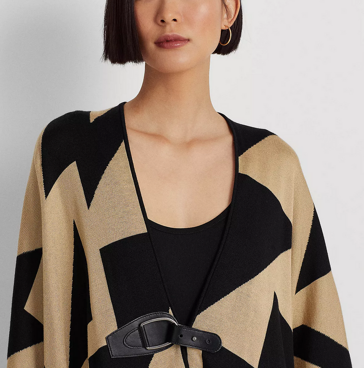 Lauren Ralph Lauren Petite Geo-Print Cotton-Blend Poncho