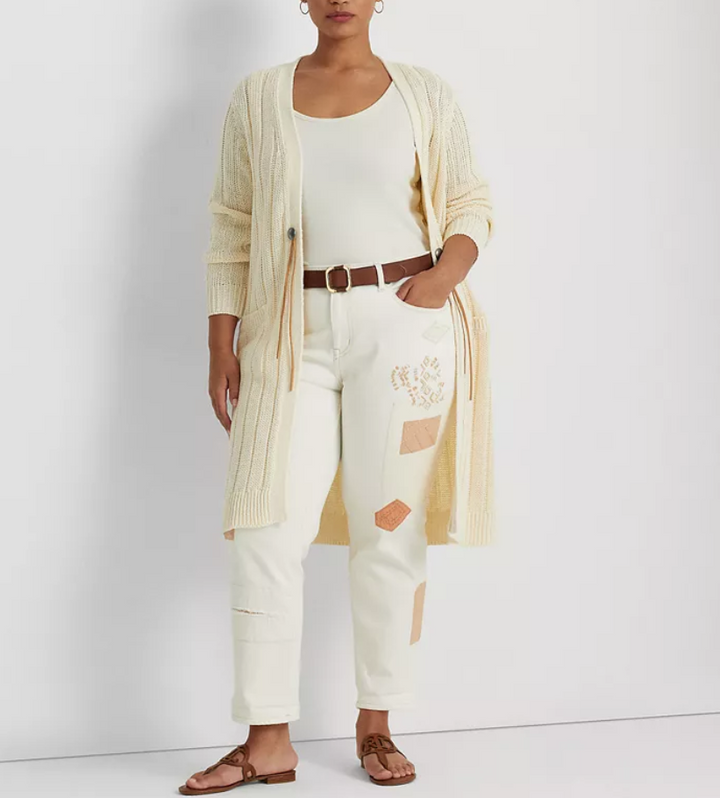 Lauren Ralph Lauren Plus Size Straight Fit Cardigan Sweater