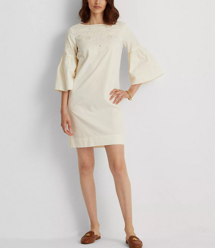 Lauren Ralph Lauren Boatneck Bell Sleeve Dress