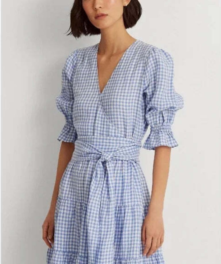 Lauren Ralph Lauren Gingham Fit & Flare Dress DGFOutlet Lauren Ralph Lauren Gingham Fit & Flare Dress DGFOutlet