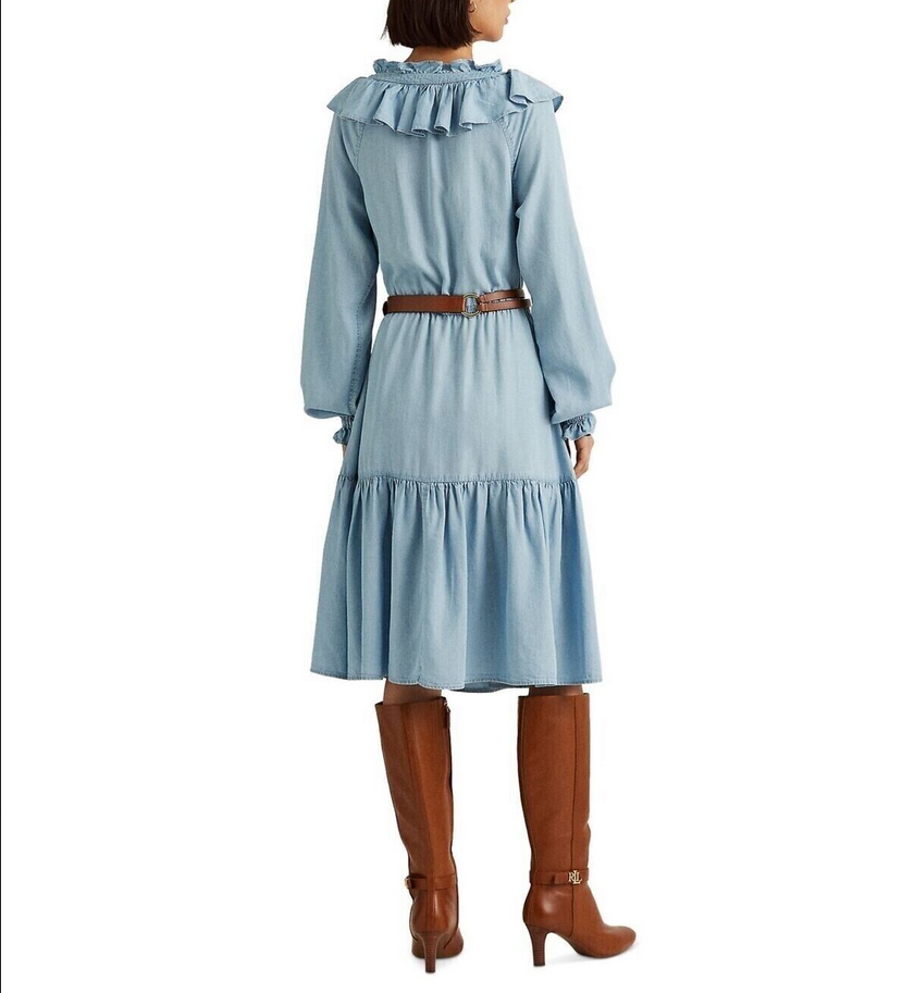 Lauren Ralph Lauren Long Sleeve Denim Dress